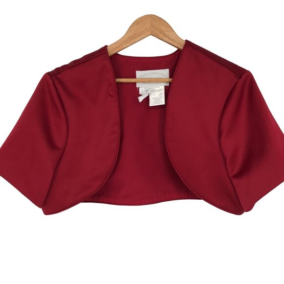 Alfred Angelo Three Piece Bridesmaid Dress Red Short Sleeve Jacket Womens 20 - Picture 5 of 16